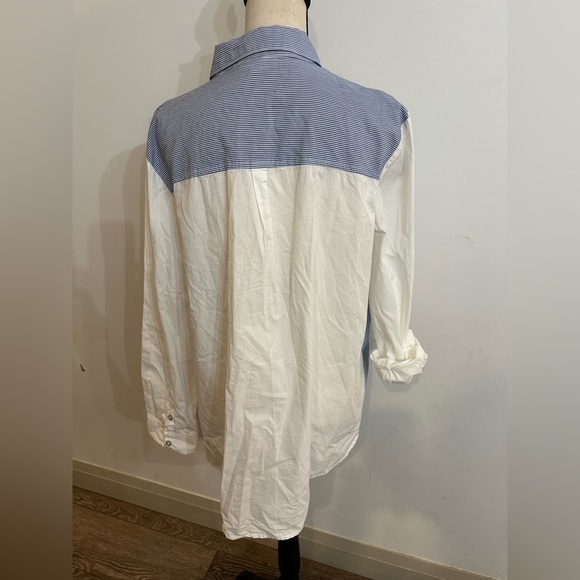 Westport Blue and White Striped Button-Up Shirt. XL - Picture 3 of 5